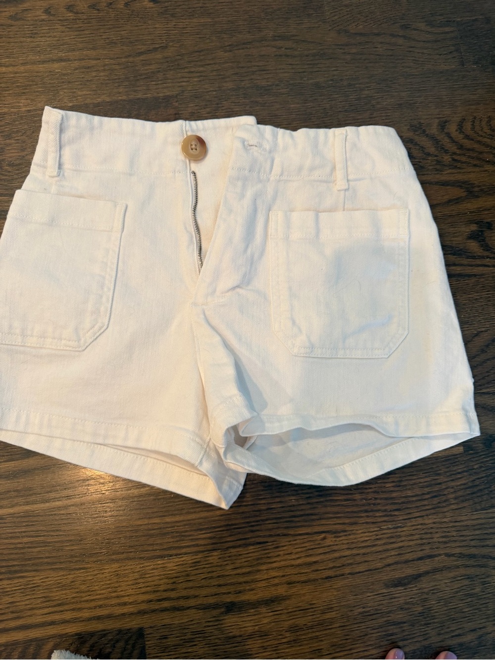 Anthropologie Off-White High-Waist Cotton Shorts